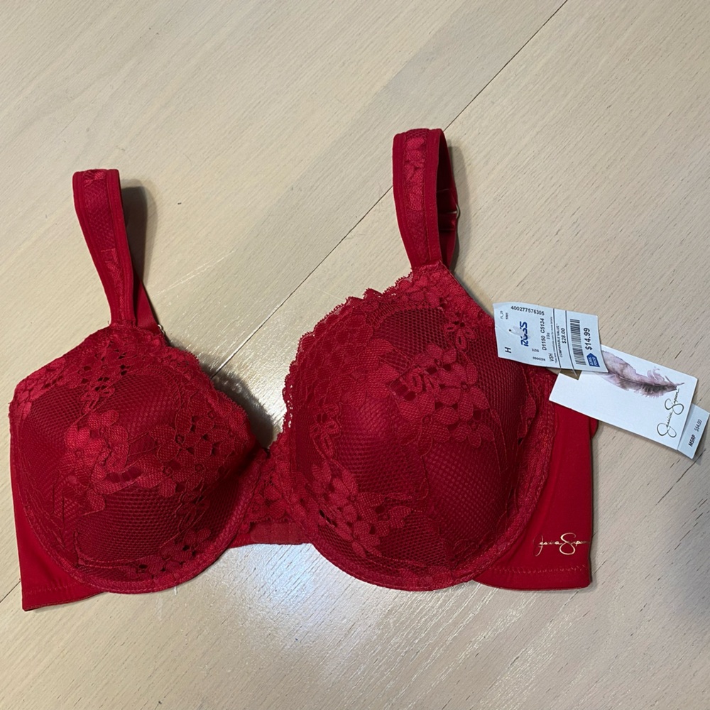 NWT Jessica Simpson Vibrant Red Lace Bra